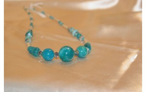 girocollo in argento sabbiato e quarzo